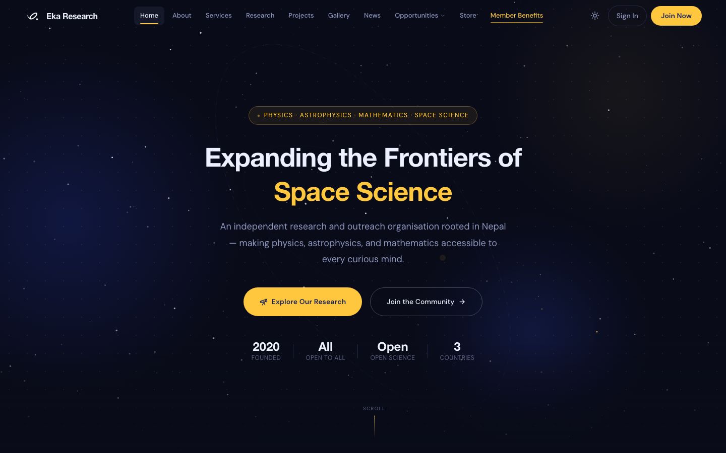 Eka Research — website screenshot