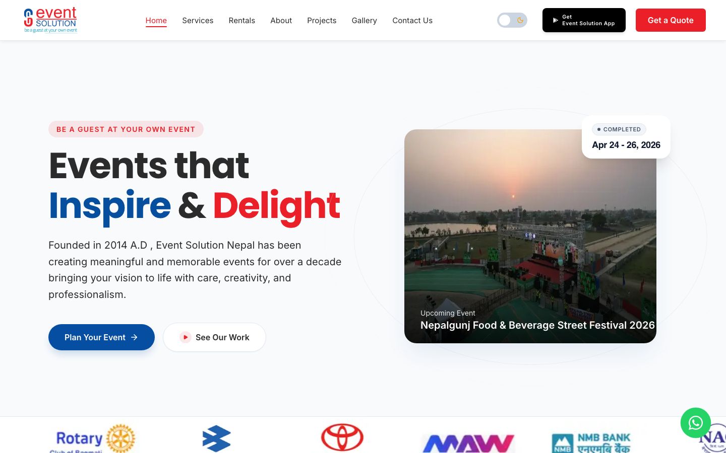 Event Solution Nepal — website screenshot