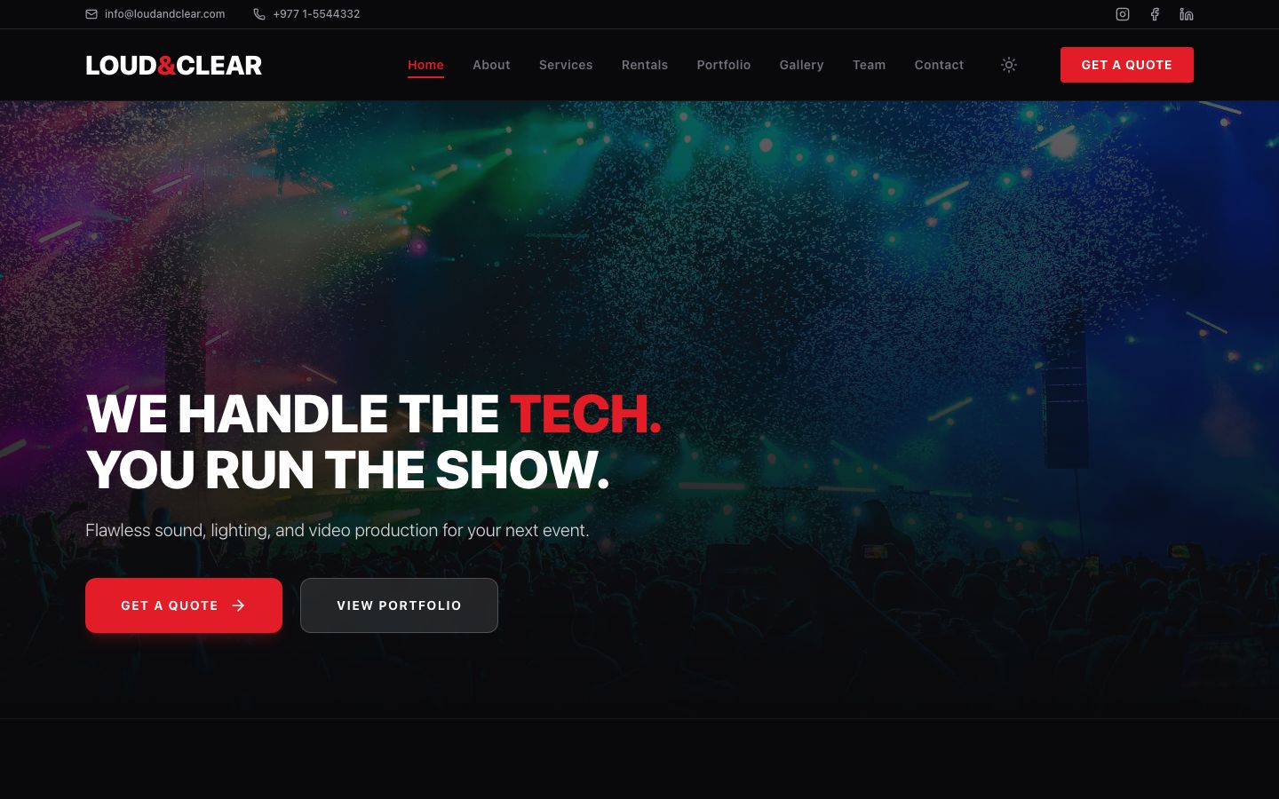Loud & Clear — website screenshot